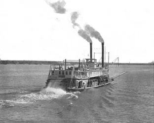 Mississippi Paddle Steamer, USA, c1900.