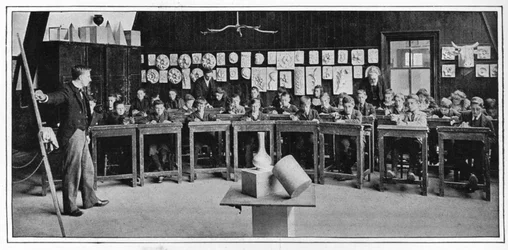 Modellritning på en högre skola, London, c1900 1901