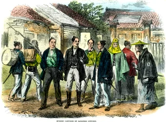 Moderna kostymer av japanska officerare, 1866