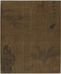 Apor, insekter och kål, möjligen Ming-dynastin, 1368-1644.