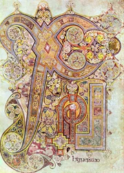 Monogramsida från Book of Kells Christi Autem Generatio, c800
