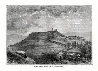 Mont Auxois och statyn av Vercingetorix, Frankrike, 1879