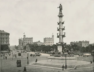 Monument till Wilhelm von Tegetthoff på Praterstern, Wien, Österrike, 1895.