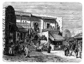 Moriskt kaffehus i Sidi Bou Said, Tunis, cirka 1890