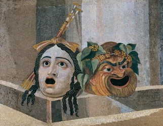 Mosaik med natursköna masker