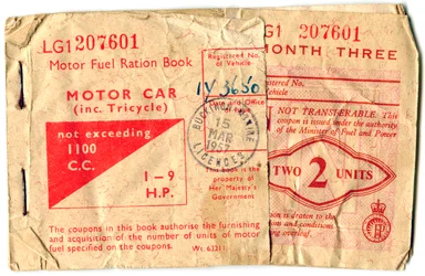 Rationeringsbok för motorbränsle, 1957