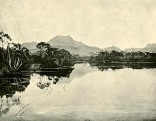 Mount Gould, Du Cane Range, Narcissus River, Lake St. Clair, 1901.