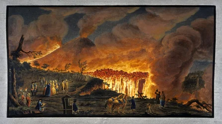Vesuvius utbrott på natten, kungariket Neapel