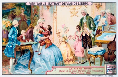 Mozart vid sju års ålder framför kejsarinnan Maria Theresa, 1763. 1906