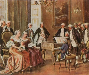Mozart spelar för kejsarinnan Maria Theresia, 1 oktober 1762, 1936