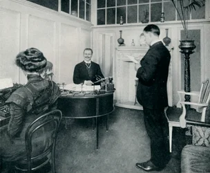 Mr Sandow Attending To His Days Correspondence, c1898