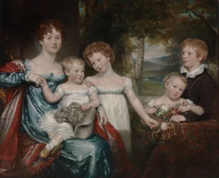 Mrs Hawkins och familj, ca. 1818-1820.