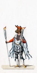 Musiker, kostymdesign för Shakespeares pjäs, Henry VIII, 1800-talet
