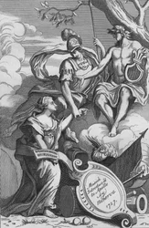 Musick Introduced to Apollo av Minerva, 1727, 1827.