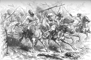 Myterister på frammarsch mot Delhi, c1880