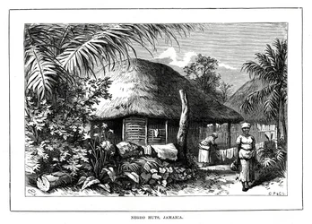 Svarta människors hyddor, Jamaica, 1800-talet