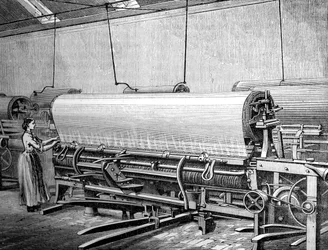 Nätvävstol i Stuartsfabriken, c1880