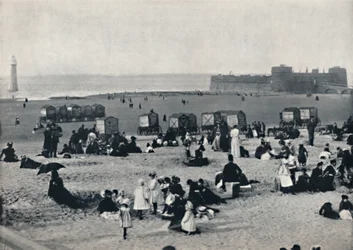 New Brighton - Visar hamnen och fyren, 1895