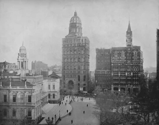 New York Newspaper Buildings, 1800-talet
