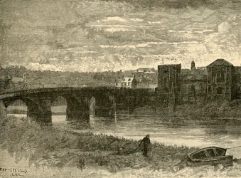 Newport Bridge and Castle, 1898.