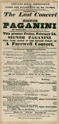 Niccolo Paganini - playbill
