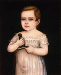 Pojke med Toy Papegoja, ca. 1830-1850.