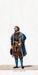 Adelsman, kostymdesign för Shakespeares pjäs, Henry VIII, 1800-talet