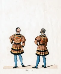 Adelsman, kostymdesign för Shakespeares pjäs, Henry VIII, 1800-talet