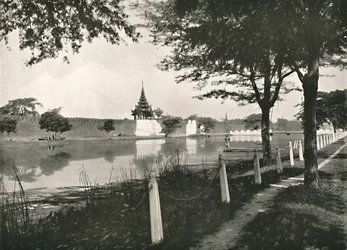 North Moat and Wall, Mandalay, 1900.