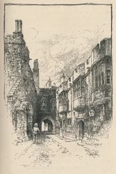 Northern Gate and Library, från King Johns Tower, 1895