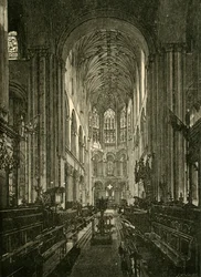 Norwich katedral. Kören, Ser österut, 1898.