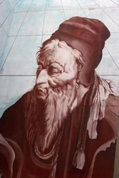 Nostradamus väggmålning i Salon-de-Provence, Salon de Provence, Frankrike