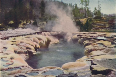 Oblong Geyser, Yellowstone Park, 1916