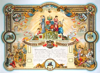 Kontorinnehavares certifikat från Female Lodge of the Manchester Unity Friendly Society, 1929