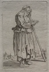 Gammal tiggarkvinna, 1600-tal.