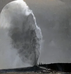 Old Faithful, gejsrarnas drottning, Yellowstone nationalpark, Wyoming, USA, 1904.