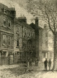 Gamla hus i Church Row, c1876.