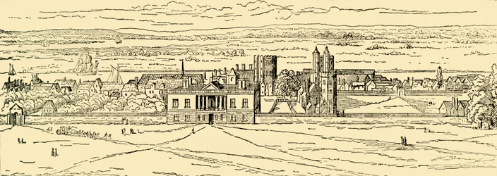 Gammal utsikt över Greenwich Palace. Efter Hollar., c1878.