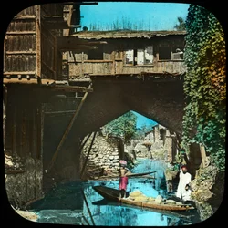 Gammal bro, Srinagar, Kashmir, Indien, sent 1800-tal eller tidigt 1900-tal