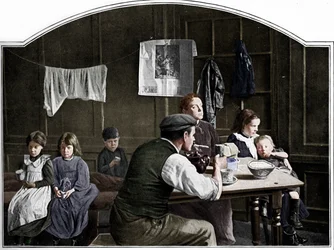 Gammalt rum i Slumland, London, c1900 1901