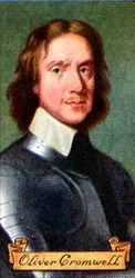 Oliver Cromwell, hämtat från en serie cigarettkort, 1935