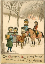 På juldagen på morgonen, med St. Nicholas komplimanger, 1883.