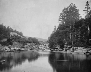 På Ammonoosuc River, White Mountains, New Hampshire, c1897.