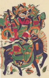 Hundra trettiofem träblockstryck inklusive nyårsbilder nianh..., 1800-1900-talet.