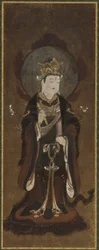 En av de tolv deva: Taishaku-ten Indra, sent 1400-tidigt 1500-tal.