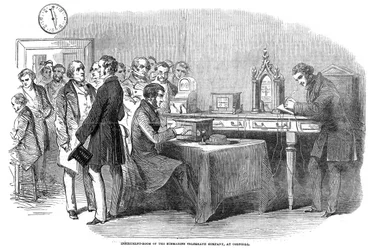 Öppnande av 1851 års telegraflänk från London till Paris 1852
