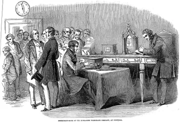 Öppnande av telegraflänken London till Paris, 1852
