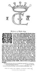 Lords and Commons Order angående vapen, 16431644, 1893