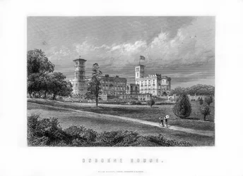 Osborne House, tidigare kungligt residens i East Cowes, Isle of Wight, England, 1899