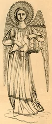 Konturkopia av en ängel målad av Fra Angelico, 1881.